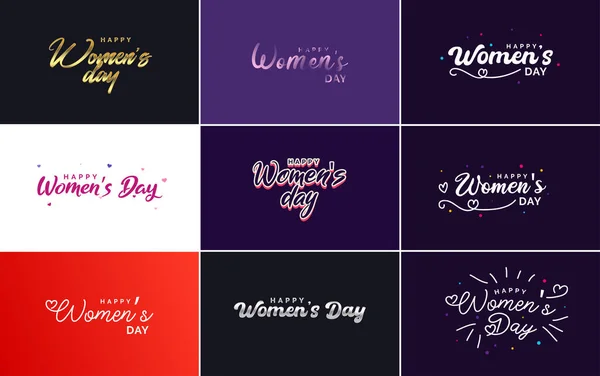Set Cards International Women Day Logo — Vettoriale Stock
