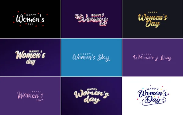 Set International Women Day Cards Logo — Stock vektor