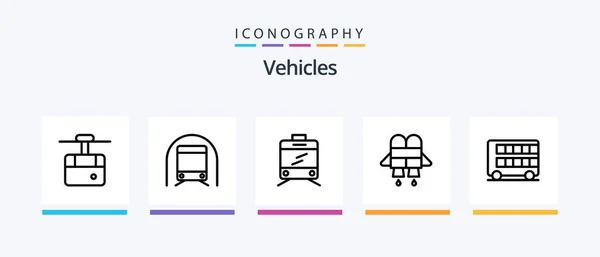 Vehicles Line Icon Pack Including Transport Creative Icons Design — Stockový vektor