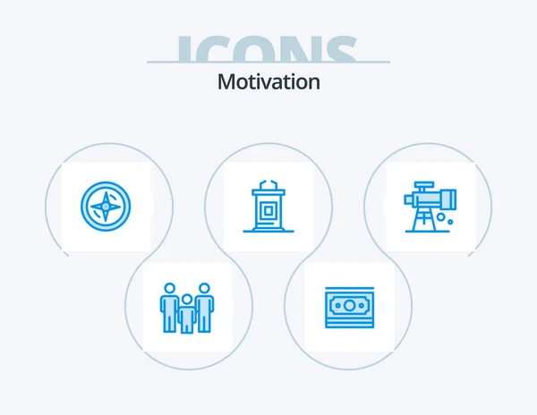 Motivation Blue Icon Pack Icon Design Space Astronomy Navigation Professor — Stockový vektor