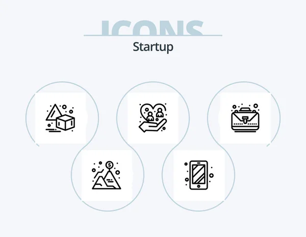 Startup Line Icon Pack Icon Design Insignia File Chart List — Archivo Imágenes Vectoriales