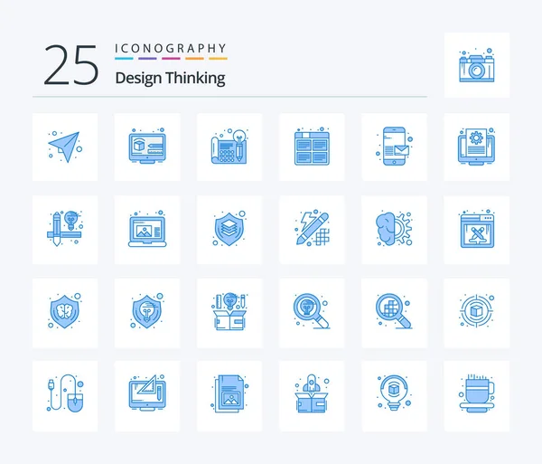 Design Thinking Blue Color Icon Pack Including Production Images Creative — Stockový vektor
