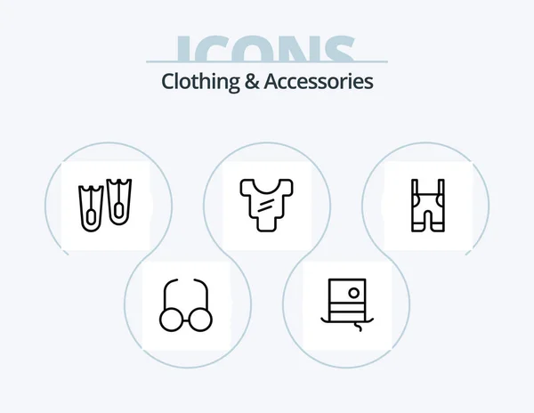 Clothing Accessories Line Icon Pack Icon Design Pants Braces Bag — Stock Vector