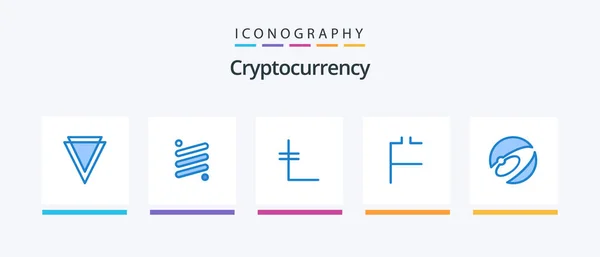 Cryptocurrency Blue Icon Pack Including Nexus Crypto Cryptocurrency Coin Crypto — Vector de stock