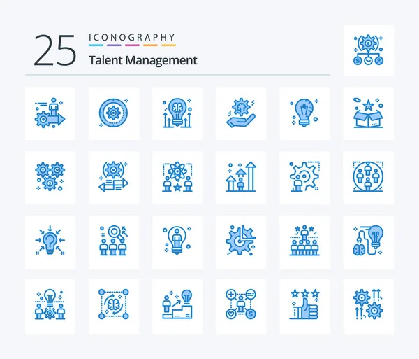 Talent Management Blue Color Icon Pack Including Cog Setting Wheel – stockvektor