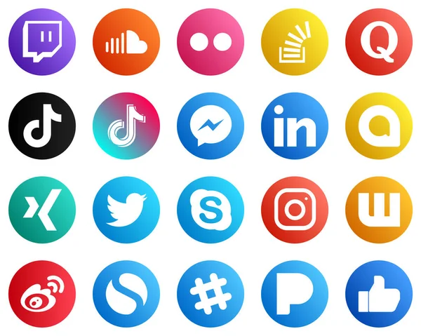 Social Media Icons Your Marketing Messenger China Stock Video Tiktok — Stockvector