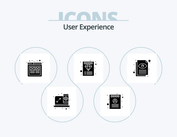User Experience Glyph Icon Pack Icon Design Document View Premium — Stockvector