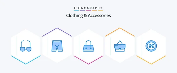 Clothing Accessories Blue Icon Pack Including Bag Sew Clothing — Wektor stockowy
