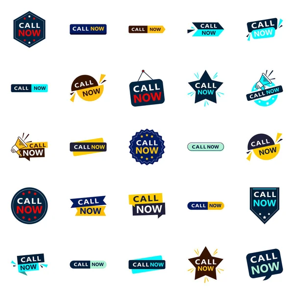 Call Now Modern Typographic Elements Promoting Calling Current Way — Vector de stock