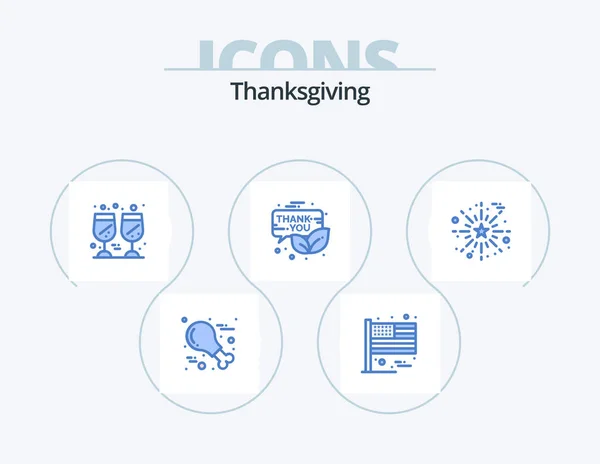 Thanksgiving Blue Icon Pack Icon Design Celebrate Promotion Drink Newsletter — Stock vektor