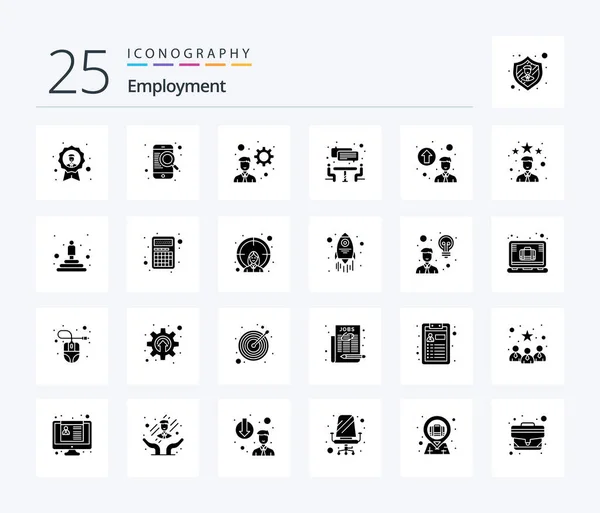 Employment Solid Glyph Icon Pack Including Promotion Concept Personal Gradation — Διανυσματικό Αρχείο