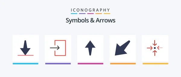 Symbols Arrows Flat Icon Pack Including Arrow Collapse Creative Icons — Stockvector