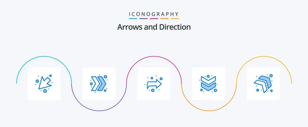 Arrow Blue Icon Pack Including Right Right Arrow — Image vectorielle