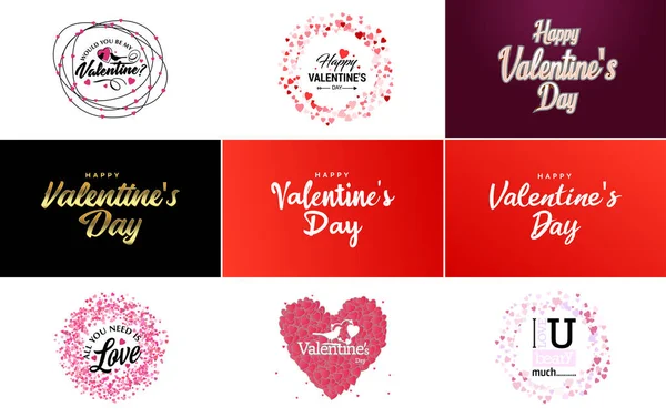 Happy Valentine Day Greeting Background Papercut Realistic Style Paper Clouds — Archivo Imágenes Vectoriales