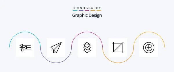 Design Line Icon Pack Including Square Add — 图库矢量图片