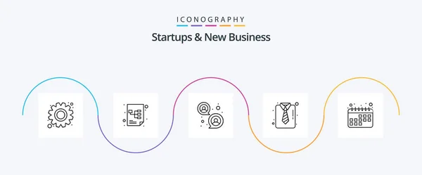 Startups New Business Line Icon Pack Including Date Appointment Focus — Wektor stockowy