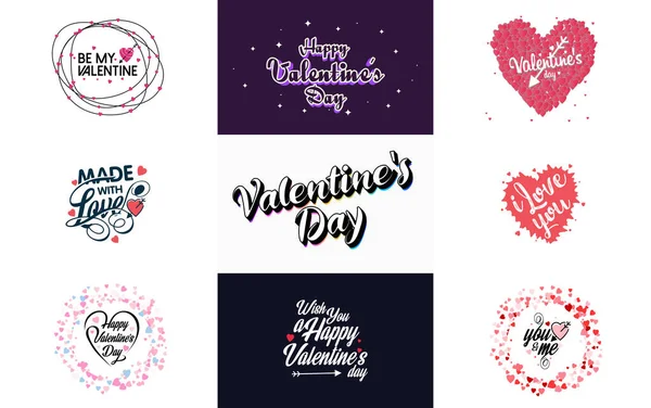 Valentine Lettering Heart Design Suitable Use Valentine Day Cards Invitations — Stock Vector