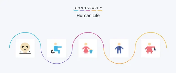 Human Flat Icon Pack Including Woman People Child People Mother — Wektor stockowy