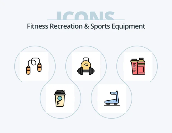 Fitness Recreation Sports Equipment Line Filled Icon Pack Icon Design — Vetor de Stock