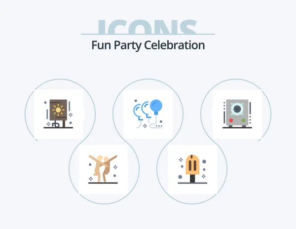 Party Flat Icon Pack Icon Design Loudspeaker Party Celebration Celebration — Image vectorielle