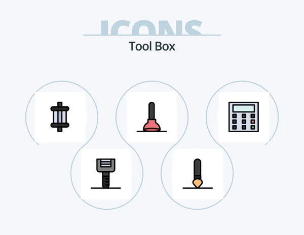 Tools Line Filled Icon Pack Icon Design Miner — Stockový vektor