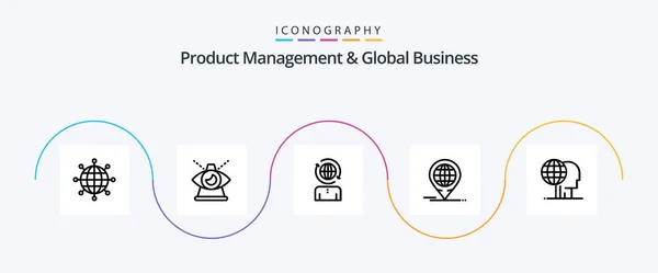 Product Managment Global Business Line Icon Pack Including Global Marketing — Archivo Imágenes Vectoriales