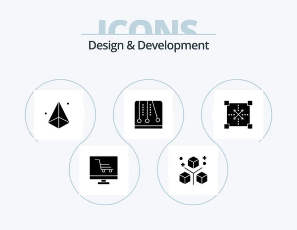 Design Development Glyph Icon Pack Icon Design Video Game Game — Stockvector