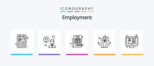 Employment Line Icon Pack Including Select Job Job Briefcase Employment — Stockový vektor