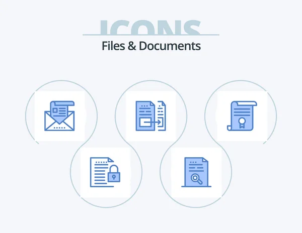 Files Documents Blue Icon Pack Icon Design Document Account File — Stock vektor