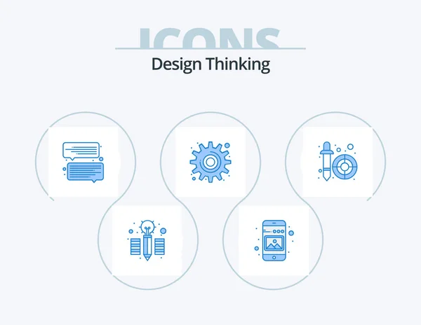 Design Thinking Blue Icon Pack Icon Design Picker Color Picker — Stock Vector