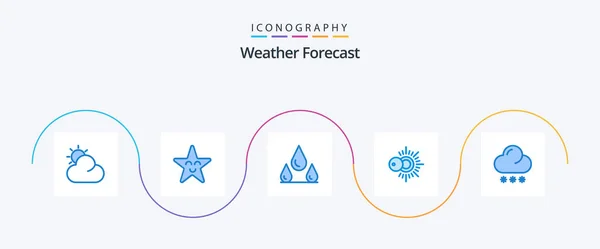 Weather Blue Icon Pack Including Sun Weather Forecast — Stockvector