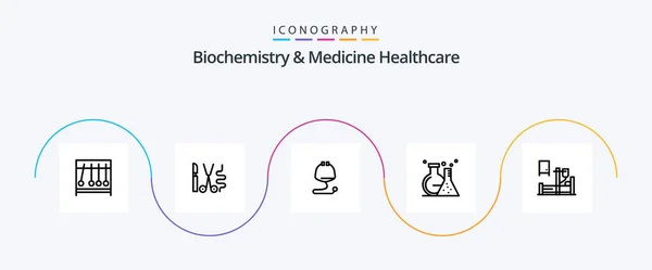 Biochemistry Medicine Healthcare Line Icon Pack Including Drip Test Medical — Vector de stock