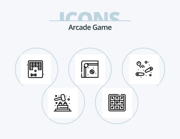 Arcade Line Icon Pack Icon Design Party Brick Bar Play — ストックベクタ
