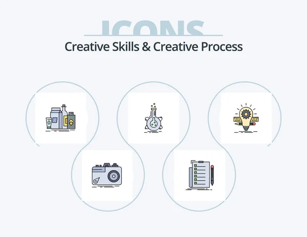 Creative Skills Creative Process Line Filled Icon Pack Icon Design — Vettoriale Stock