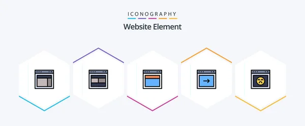 Website Element Filledline Icon Pack Including Website Website — стоковый вектор