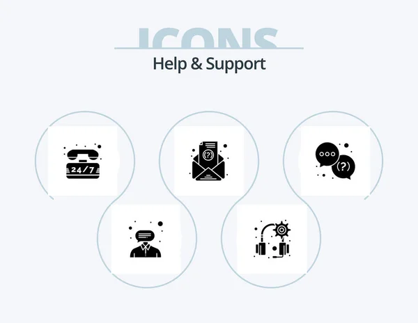 Help Support Glyph Icon Pack Icon Design Support Question Support — Stockvektor
