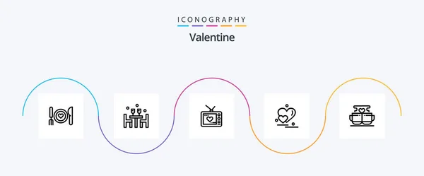 Valentine Line Icon Pack Including Love Valentines Love Valentine Love — Archivo Imágenes Vectoriales
