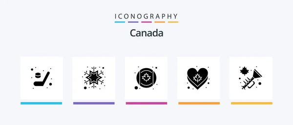 Canada Glyph Icon Pack Including Jazz Brass Canada Heart Creative — 图库矢量图片