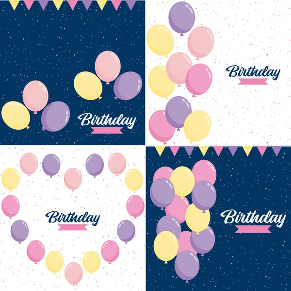 Happy Birthday Bold Geometric Font Pattern Birthday Candles Background — Stockvektor