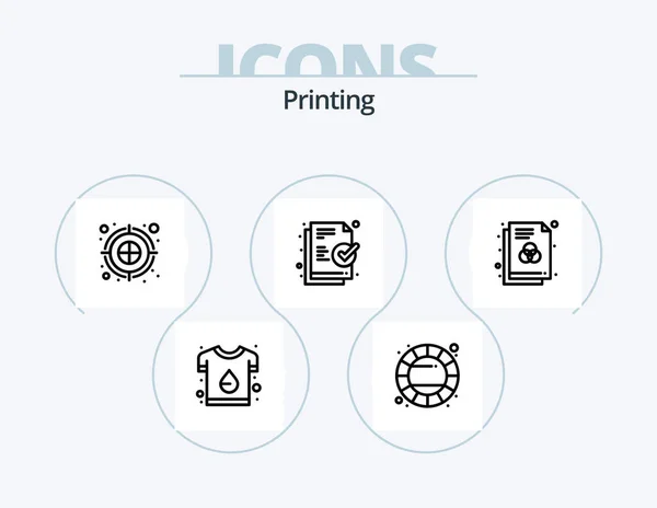 Printing Line Icon Pack Icon Design Green Rgb Catalog Design — Wektor stockowy