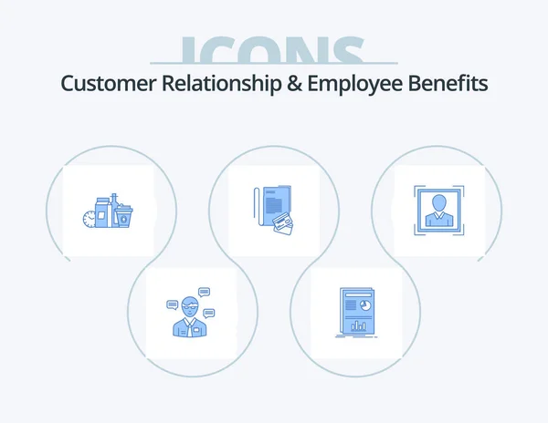 Customer Relationship Employee Benefits Blue Icon Pack Icon Design Credit — Stockvektor