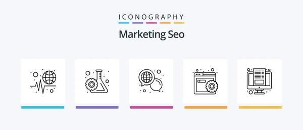 Marketing Seo Line Icon Pack Including Online Smart Watch Optimization — Image vectorielle