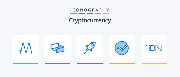 Cryptocurrency Blue Icon Pack Including Coin Crypto Currency Lumens Crypto — Stock vektor