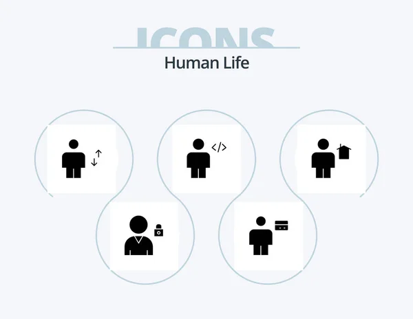 Human Glyph Icon Pack Icon Design Markup Code Avatar Body — Stockvector
