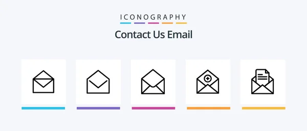 Email Line Icon Pack Including Mail Open Open Email Message — Wektor stockowy