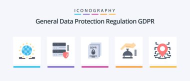 Gdpr Flat 5 Icon Pack Including security. alarm. security. gdpr. protect. Creative Icons Design