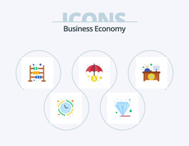 Economy Flat Icon Pack 5 Icon Design. business. money. pastel. economy. finances