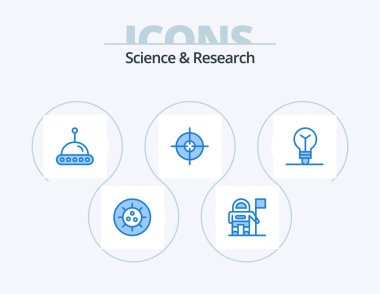 Science Blue Icon Pack 5 Icon Design. . . ufo. process. bulb