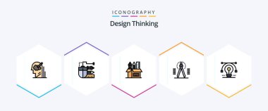 25 FilledLine simge paketi tasarlama aracı da dahil. Pusula. Kalem. Sabit dur. kalem