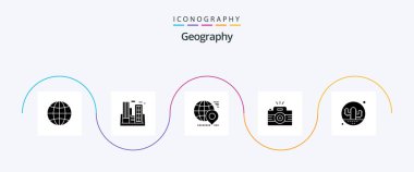 Geo Graphy Glyph 5 Simge Paketi içinde fotoğraf da var. Kamera. Bina. konum. harita